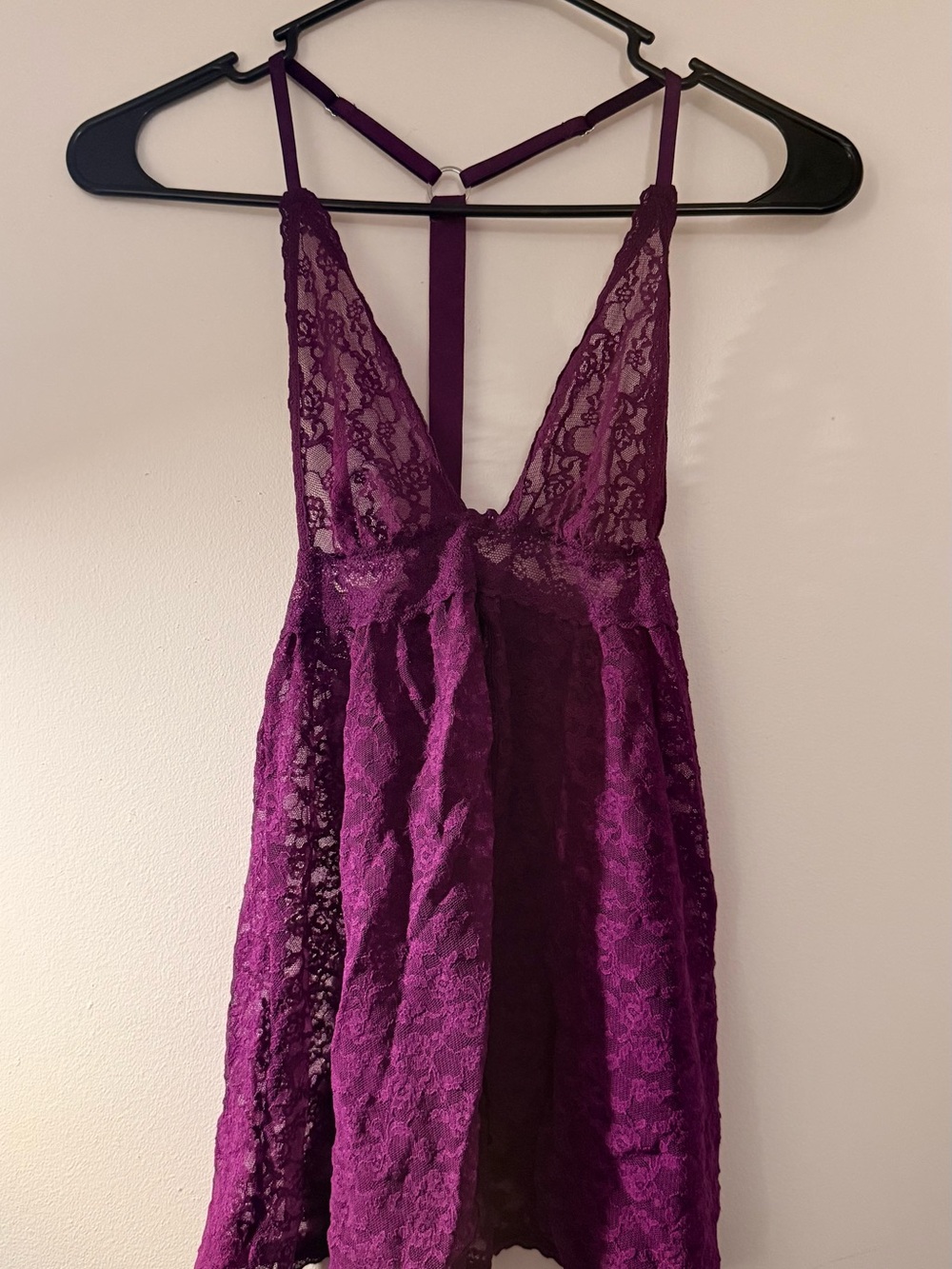 Victoria's Secret Plum Lace Babydoll Chemise - Deep Purple